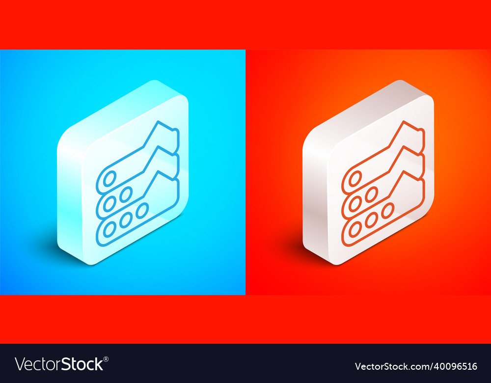 Isometric line graph schedule chart diagram vector image Isometric line graph schedule chart diagram