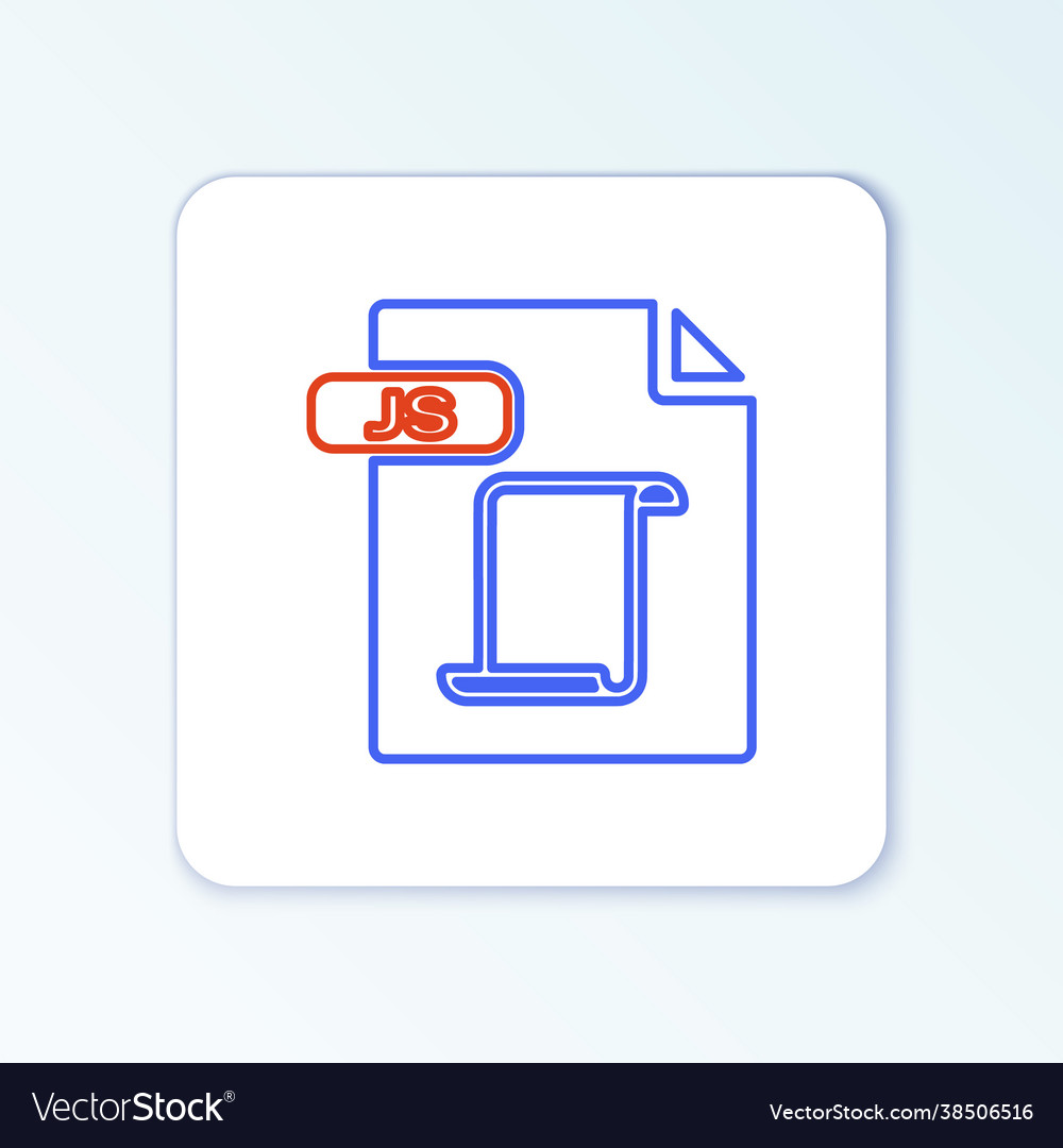 Line js file document download button icon vector image Line js file document download button icon