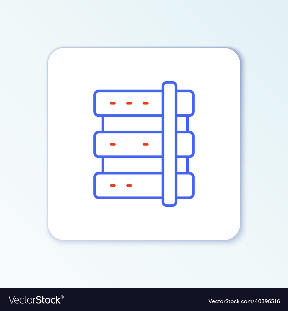 Line server data web hosting icon isolated vector image Line server data web hosting icon isolated