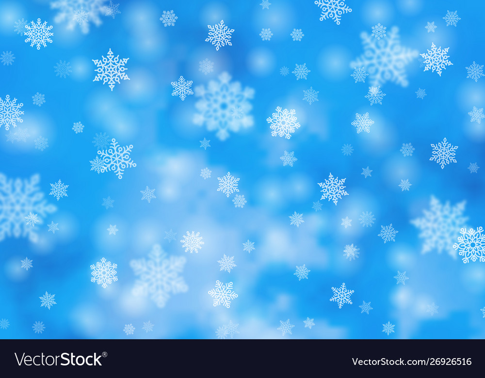 Magic winter background with white snowflakes Vector Image