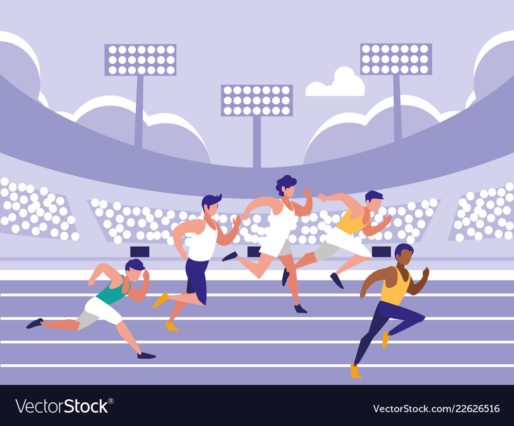 Male athletics race avatar character Royalty Free Vector