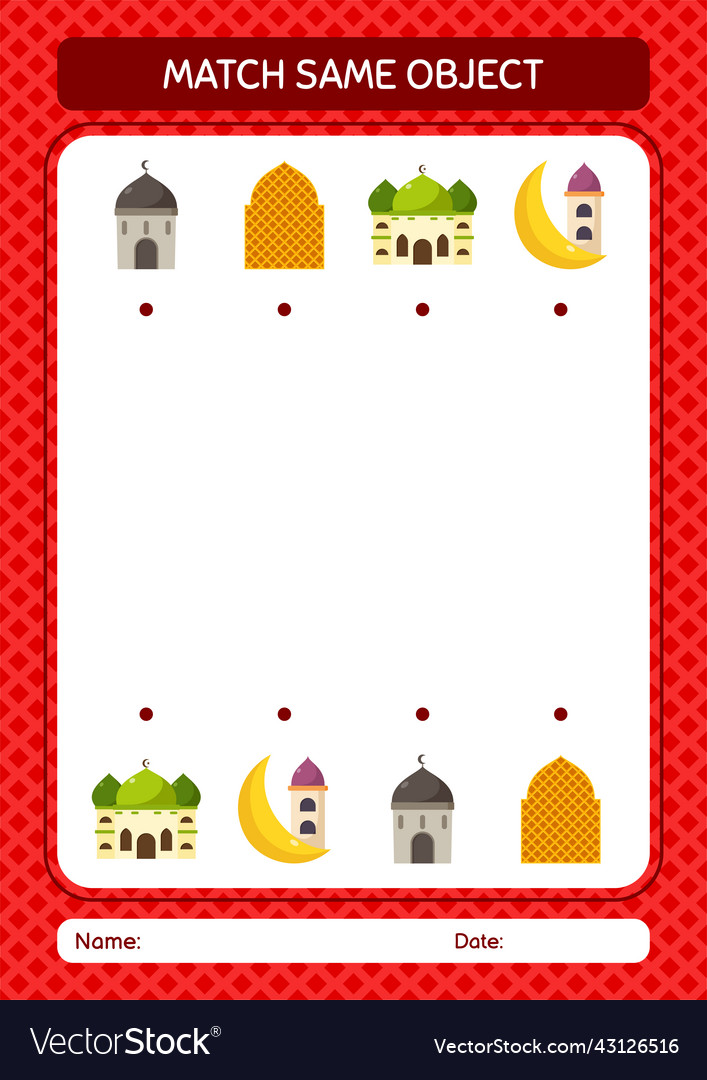 Match with same object game ramadan icon