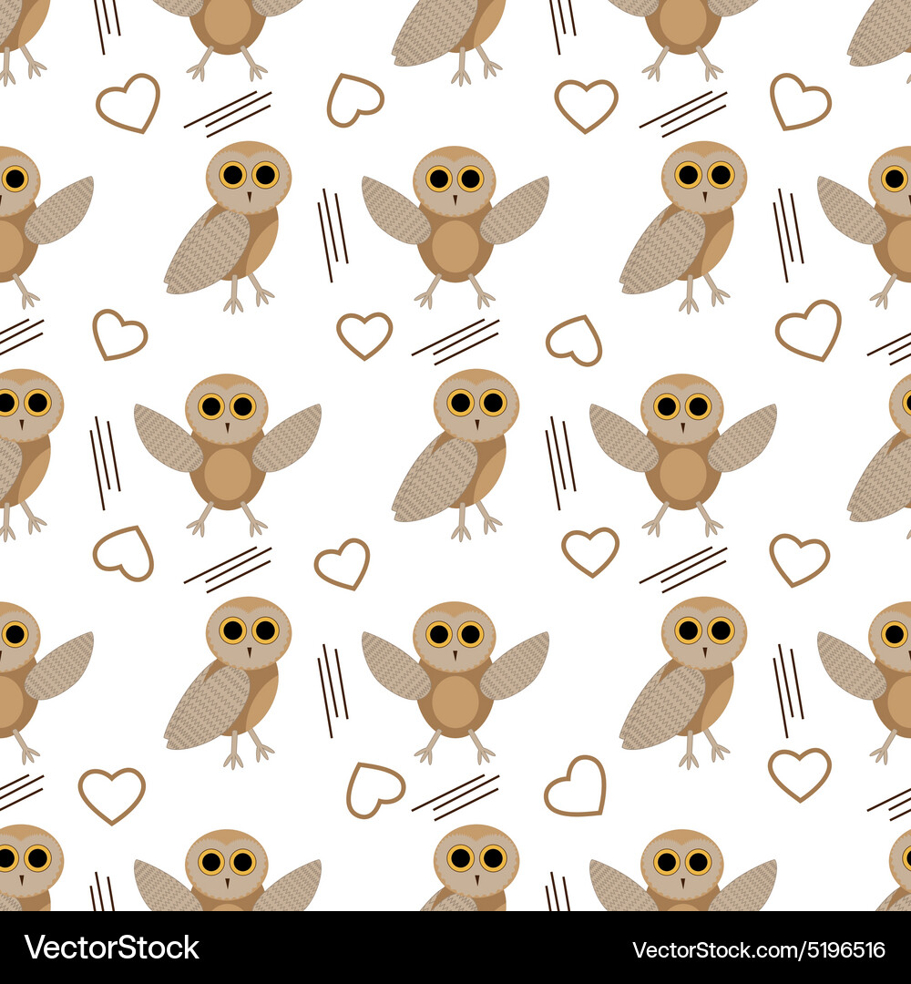 Owl seamless pattern Royalty Free Vector Image