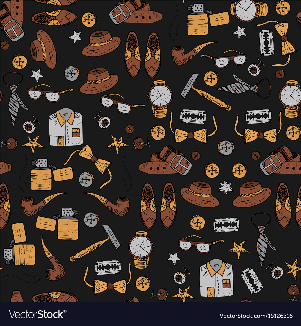Seamless pattern with man symbols