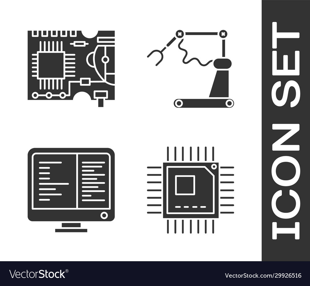 Set processor with microcircuits cpu printed