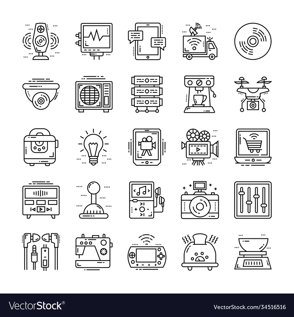 Technology devices icons set Royalty Free Vector Image