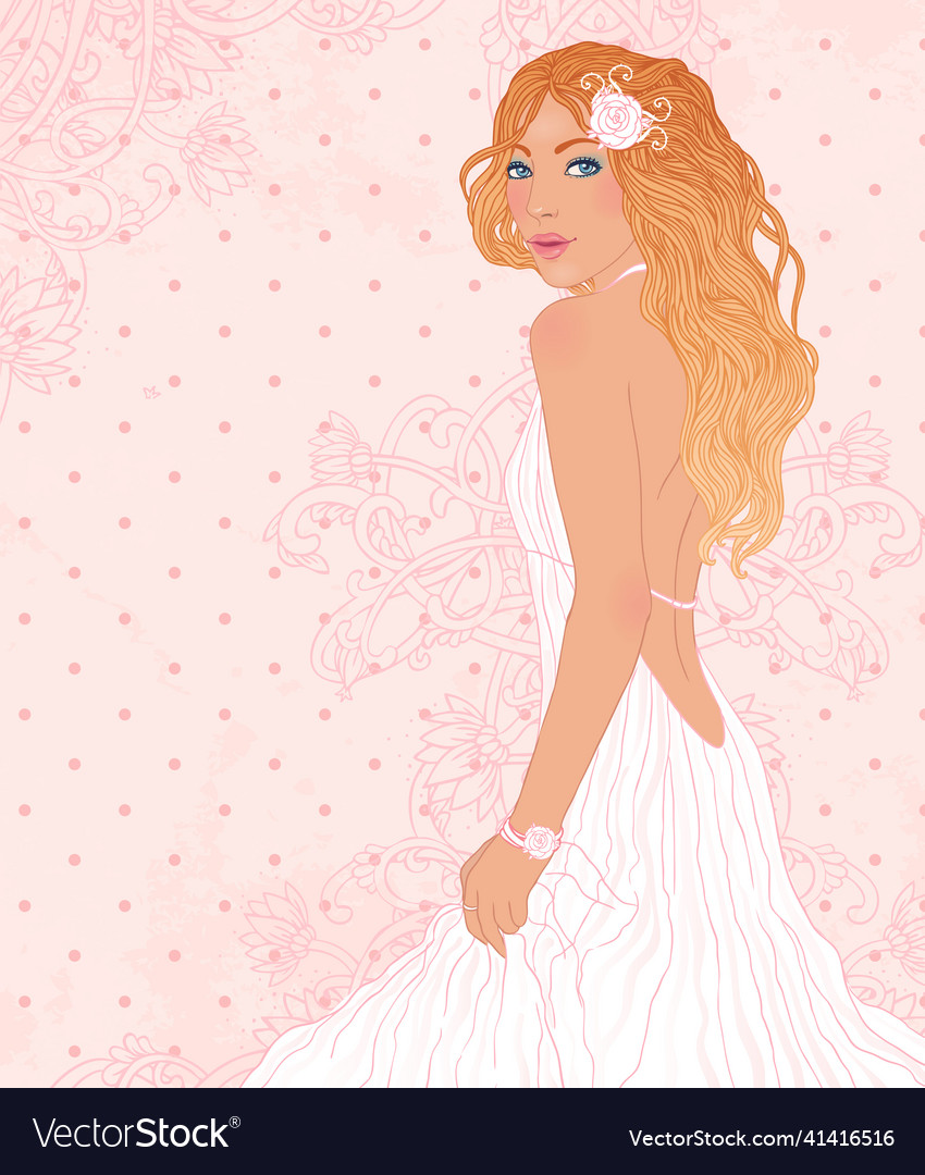 Wedding invitation design with bride Vector Image Wedding invitation design with bride