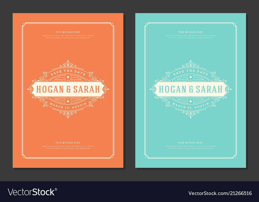 Wedding save date invitations cards design Vector Image