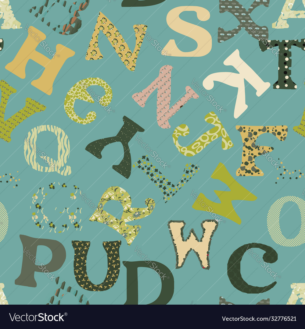 All tetters from alfabet repeat pattern vector image All tetters from alfabet repeat pattern