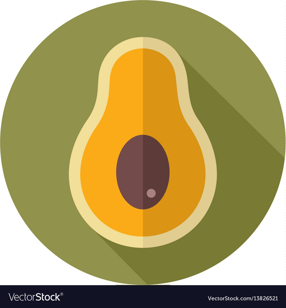 Avocado flat icon tropical fruit