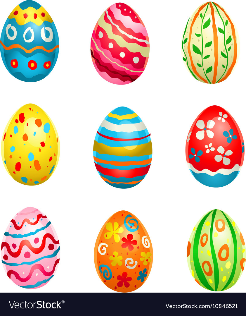 Colorful Painted Easter Eggs