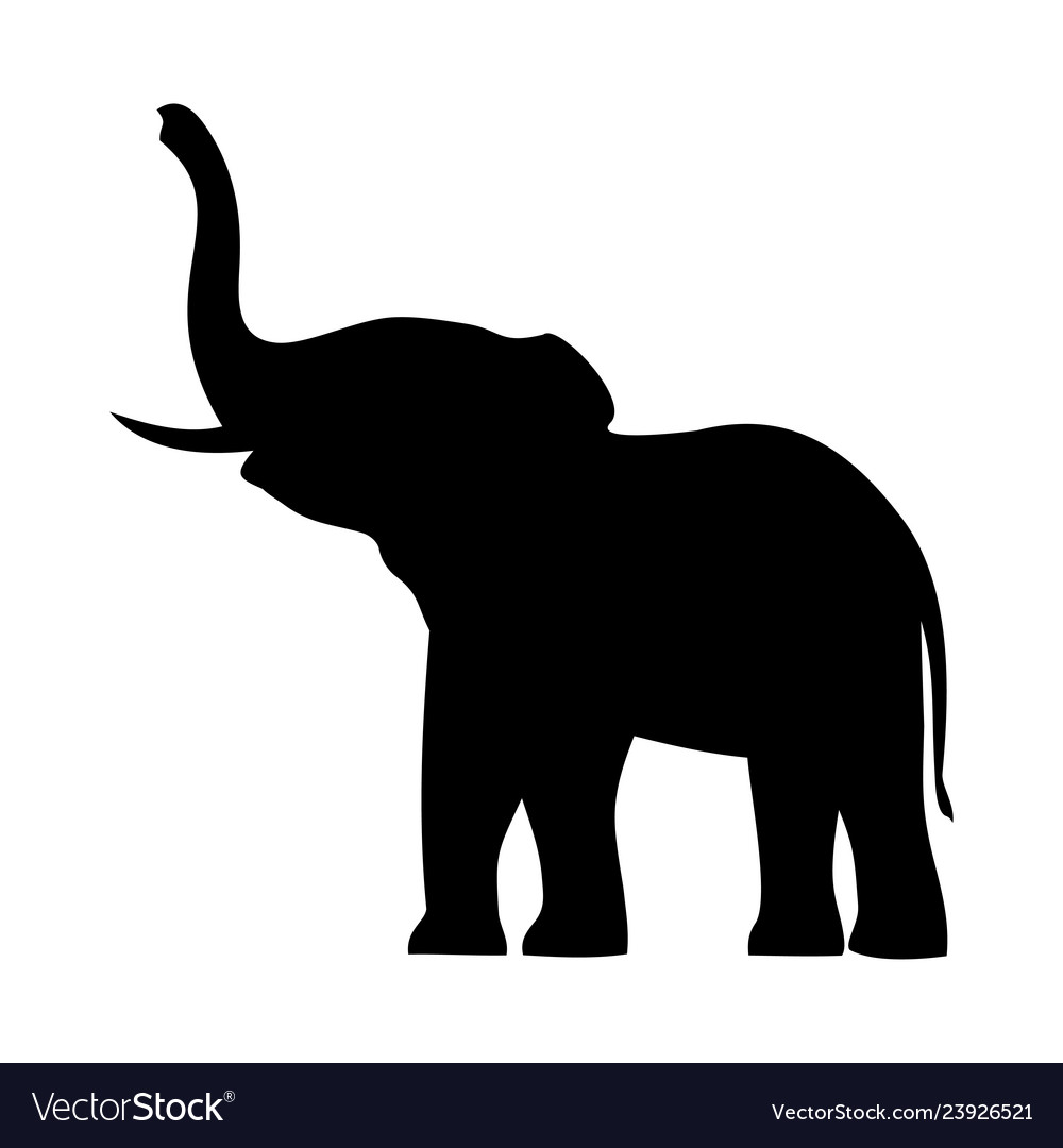 Download Elephant with raised trunk Royalty Free Vector Image