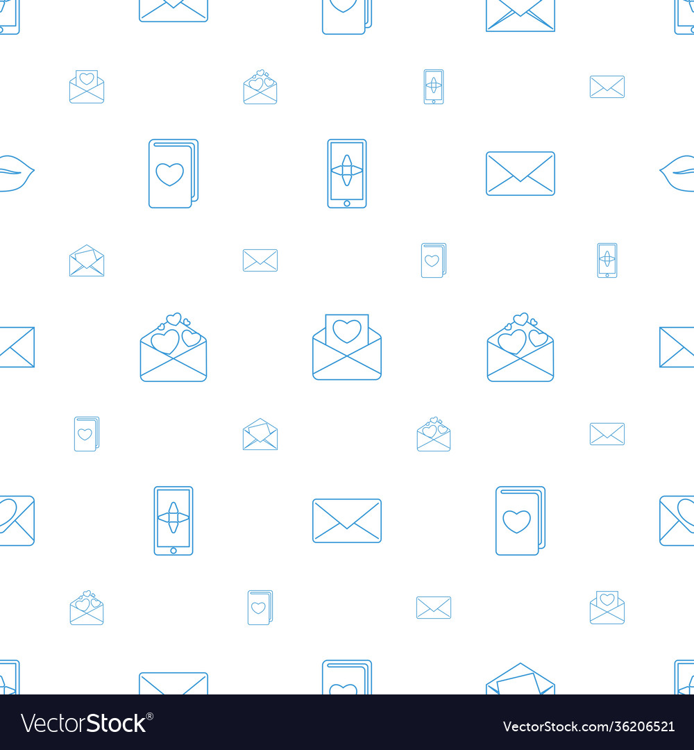 Email icons pattern seamless white background