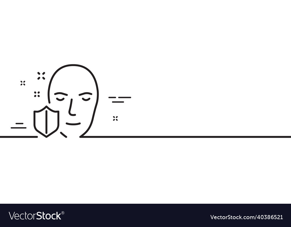 Face detection protected line icon secure access