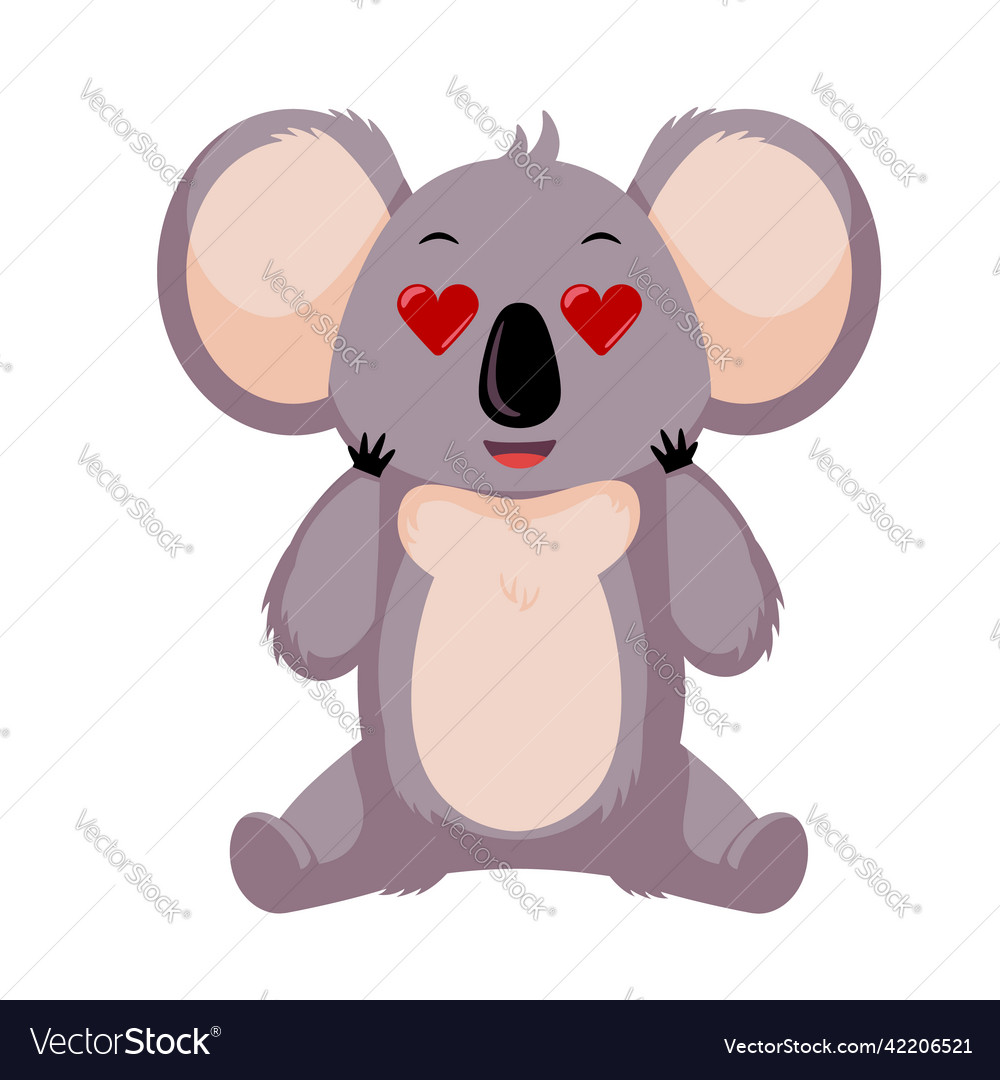 Fall in love koala isolated on white background Vector Image