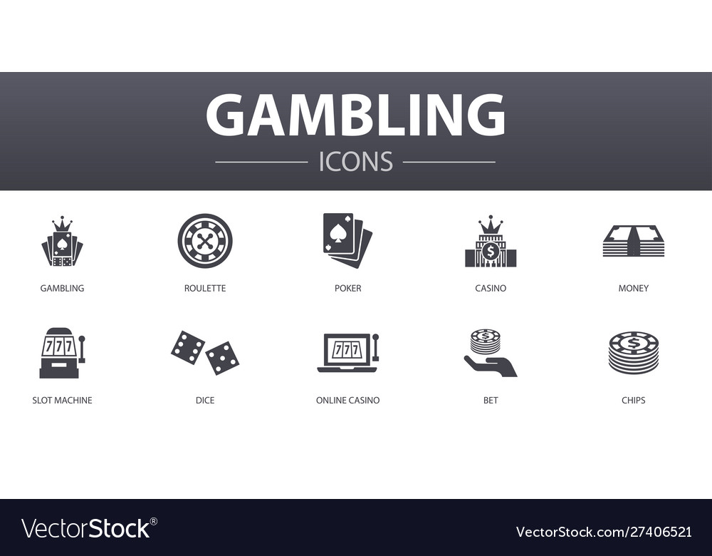 Gambling simple concept icons set contains