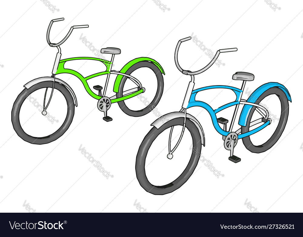 green and blue bike