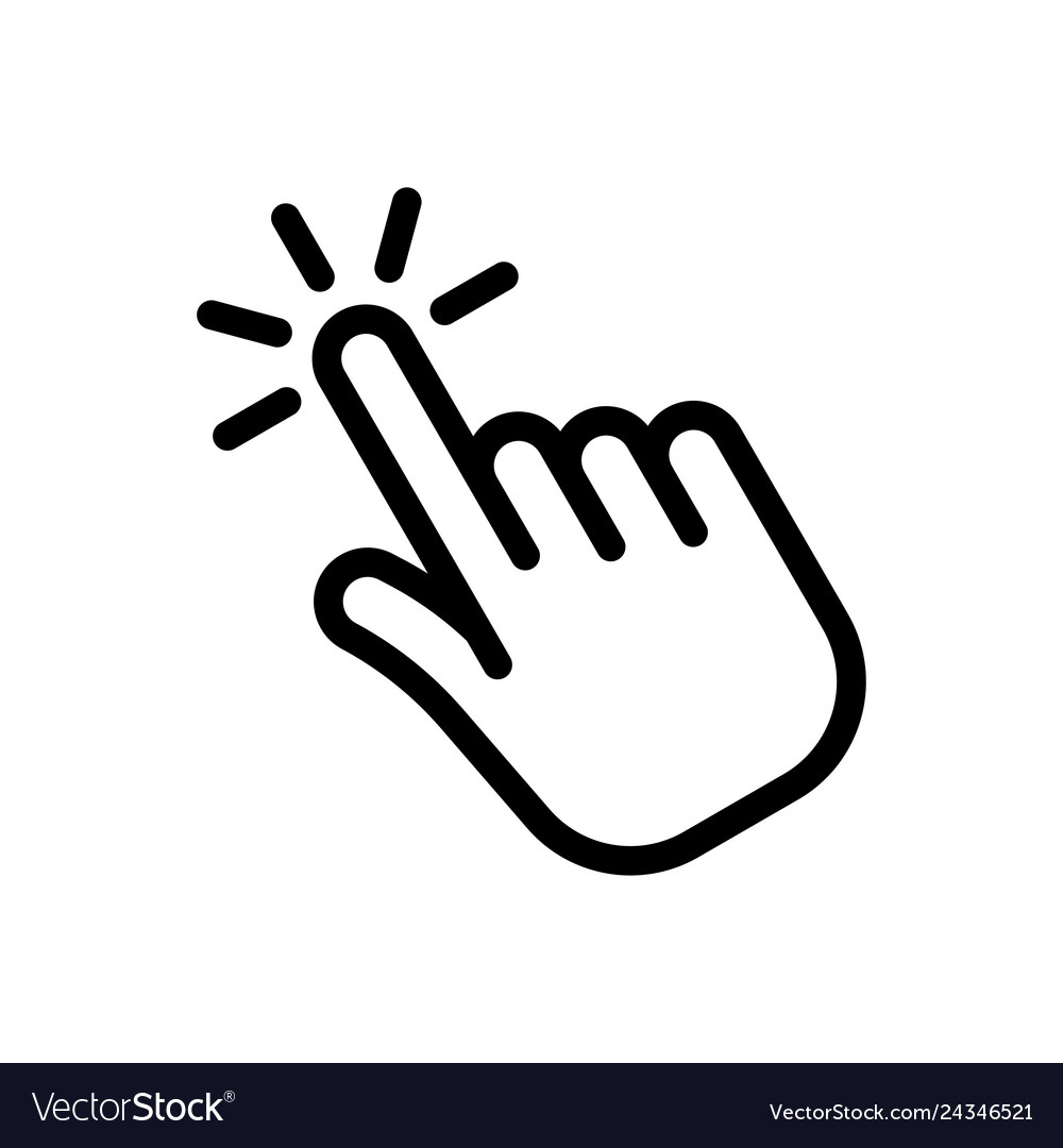 Hand clicking icon, click pointer vector Stock Vector