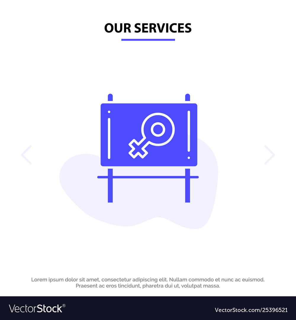 Our services board ad message solid glyph icon