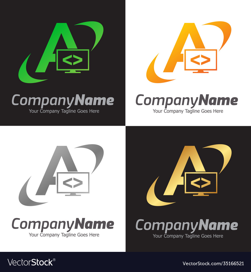 Programming code and computer monitor logo
