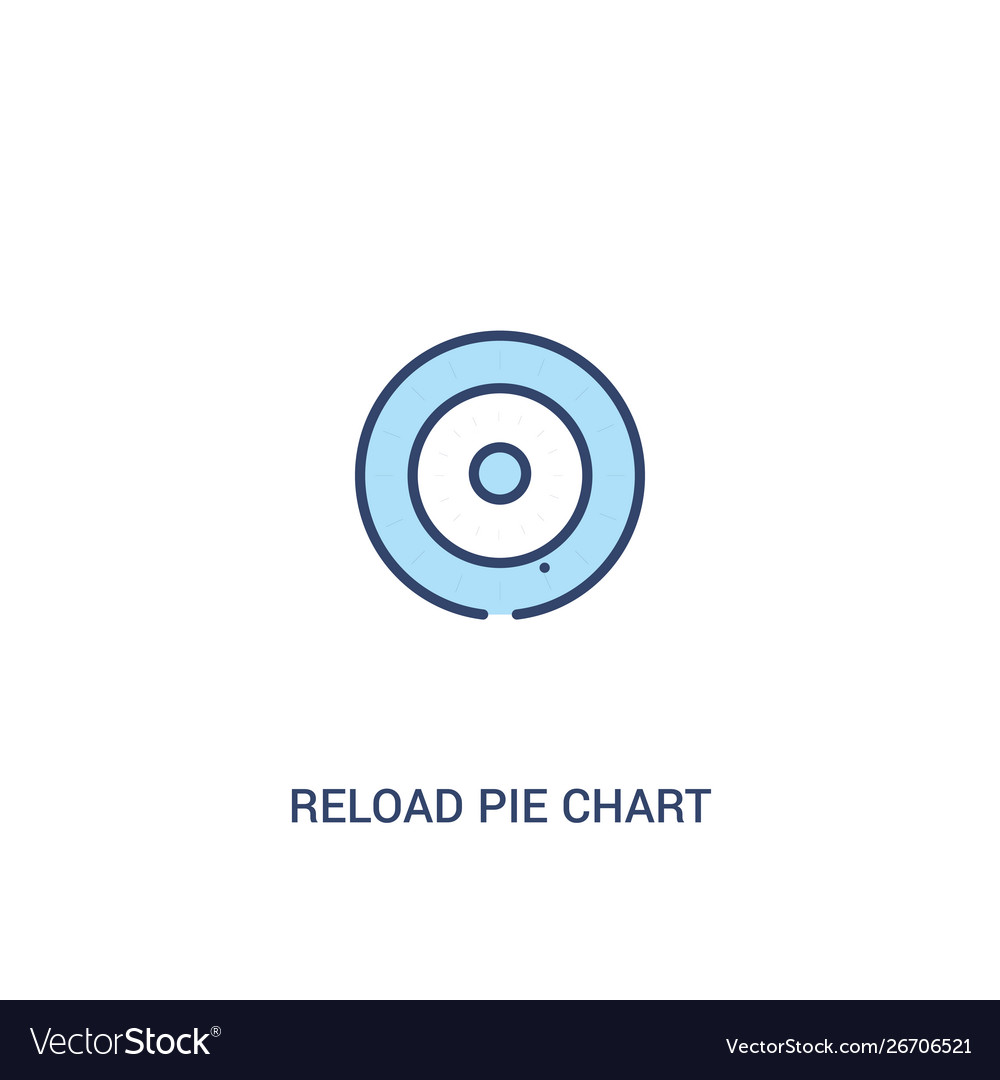 Reload pie chart concept 2 colored icon simple vector image Reload pie chart concept 2 colored icon simple