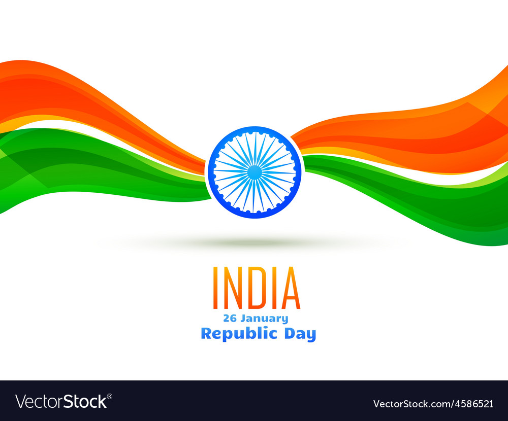 Republic day design made in wave style Royalty Free Vector