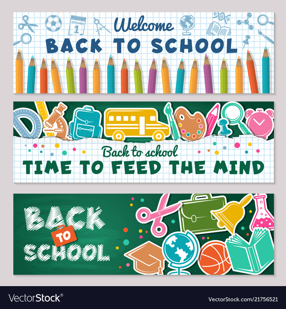 School banners for back to Royalty Free Vector Image