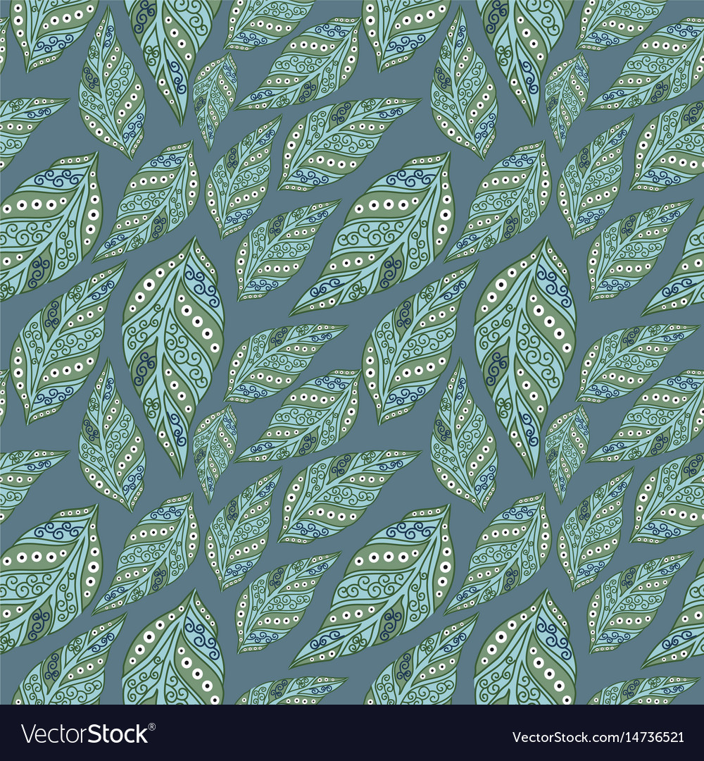 Seamless pattern with abstract leaves