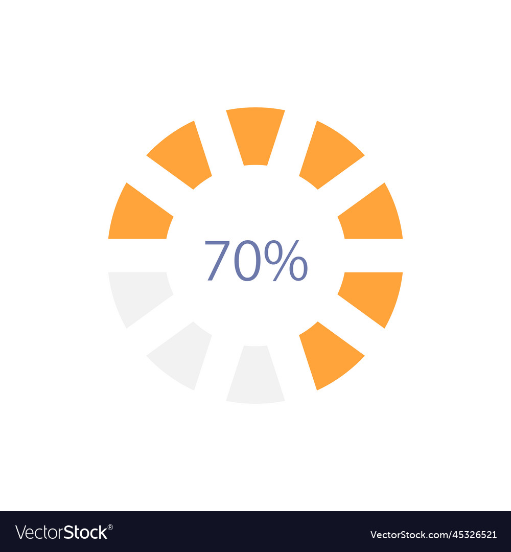Segmented circular loading bar infographic chart vector image Segmented circular loading bar infographic chart
