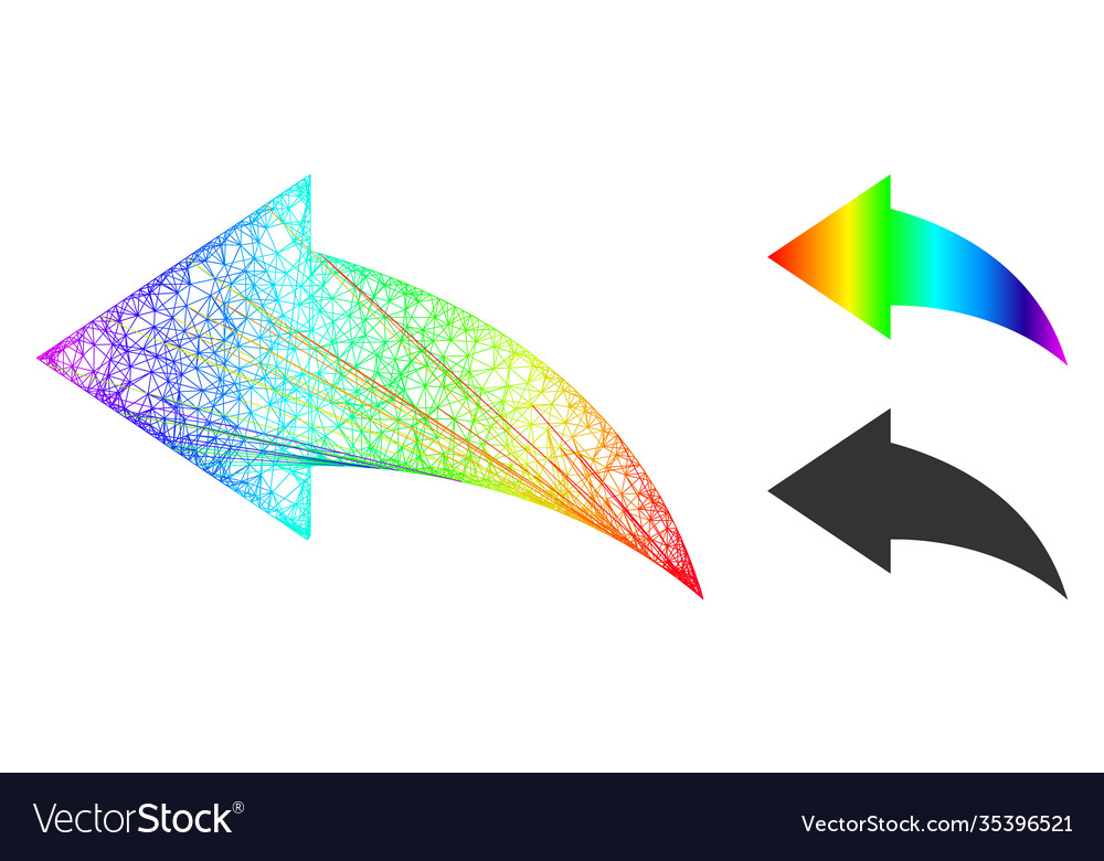 Spectrum hatched gradient undo icon vector image Spectrum hatched gradient undo icon