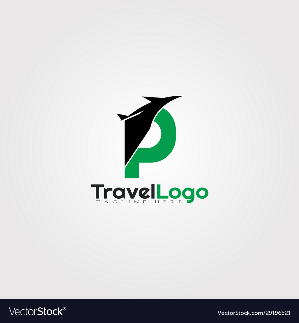 Travel agent logo design with initials p letter