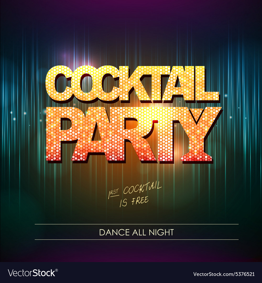 Typography disco background cocktail party Vector Image