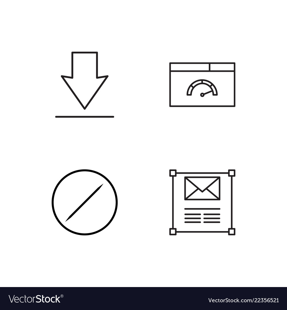 Web simple outlined icons set Vector Image Web simple outlined icons set