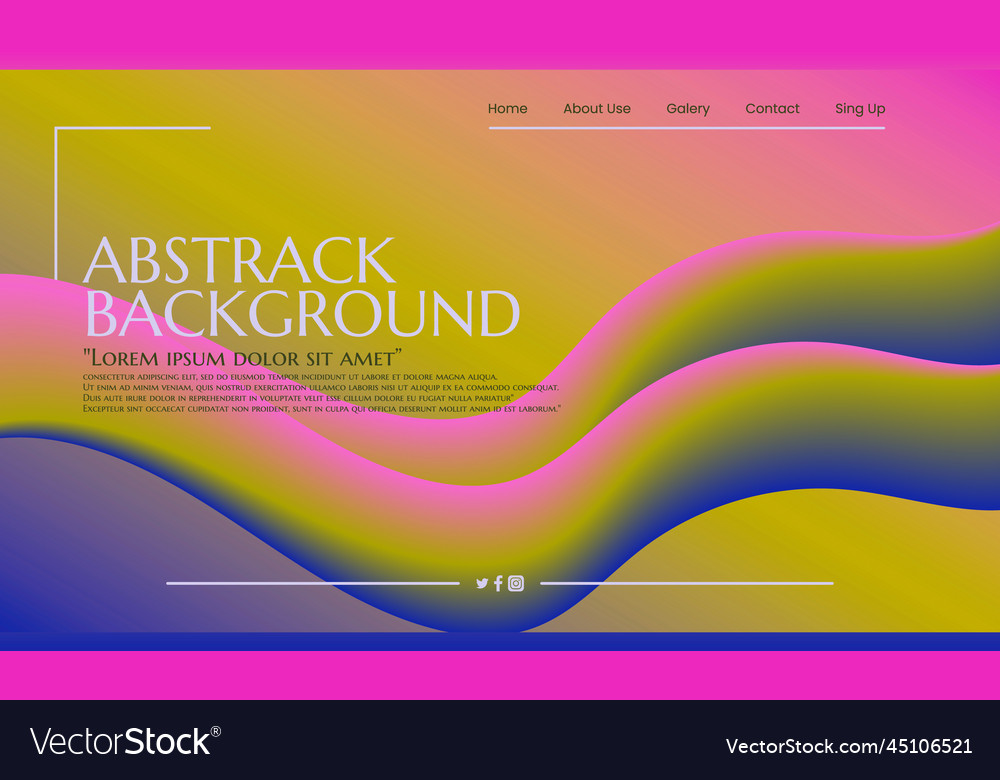 Website landing page fluid background image vector image Website landing page fluid background image