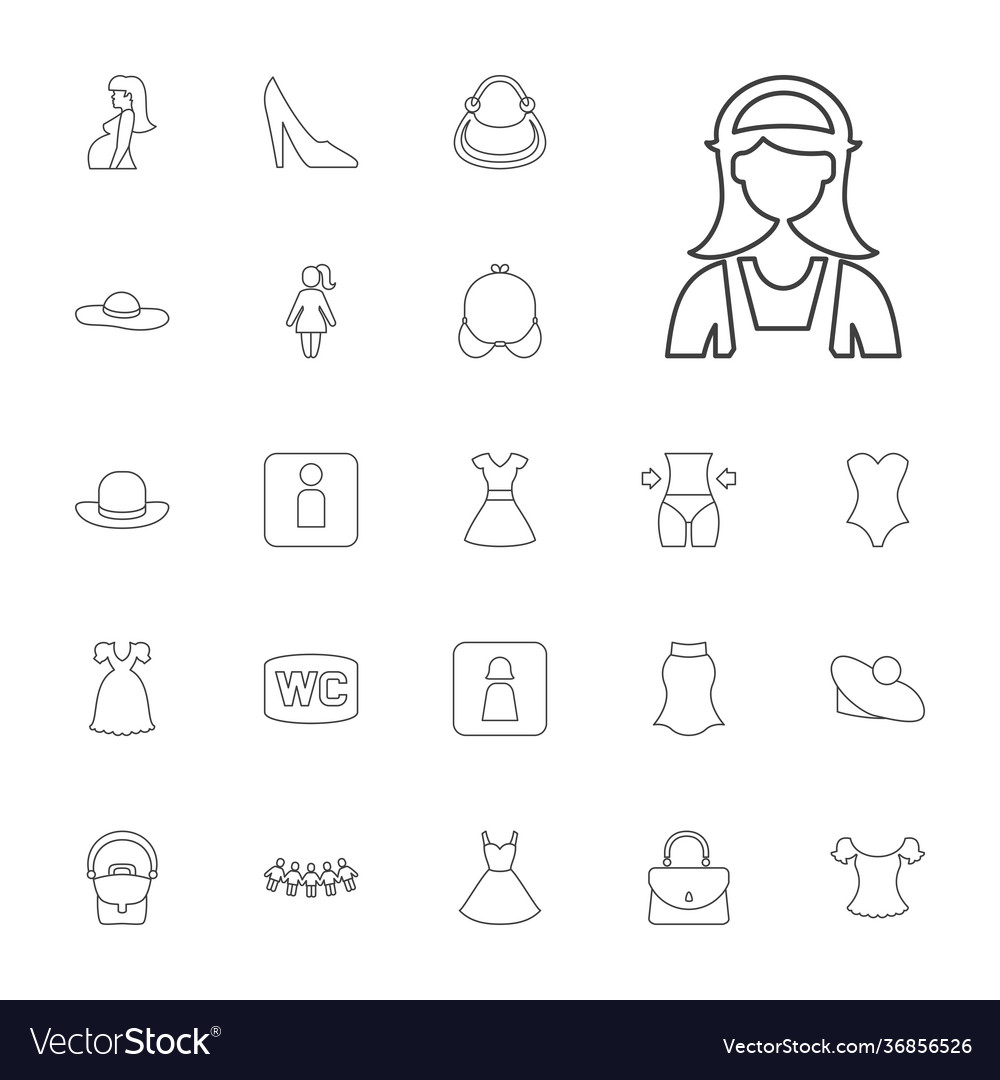 22 lady icons Royalty Free Vector Image - VectorStock