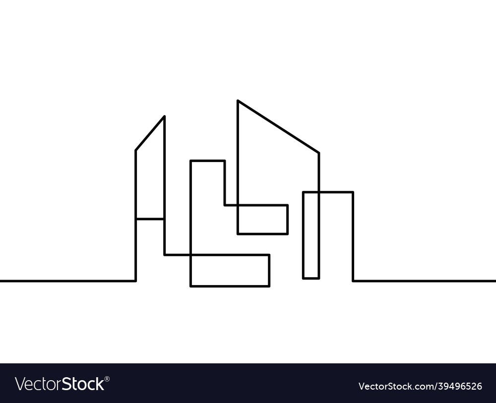 Abstract architecture as continuous lines drawing