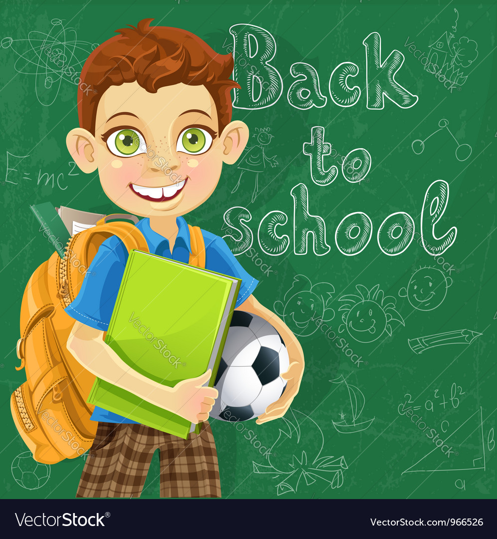 Banner Back to school a boy with a backpack Vector Image