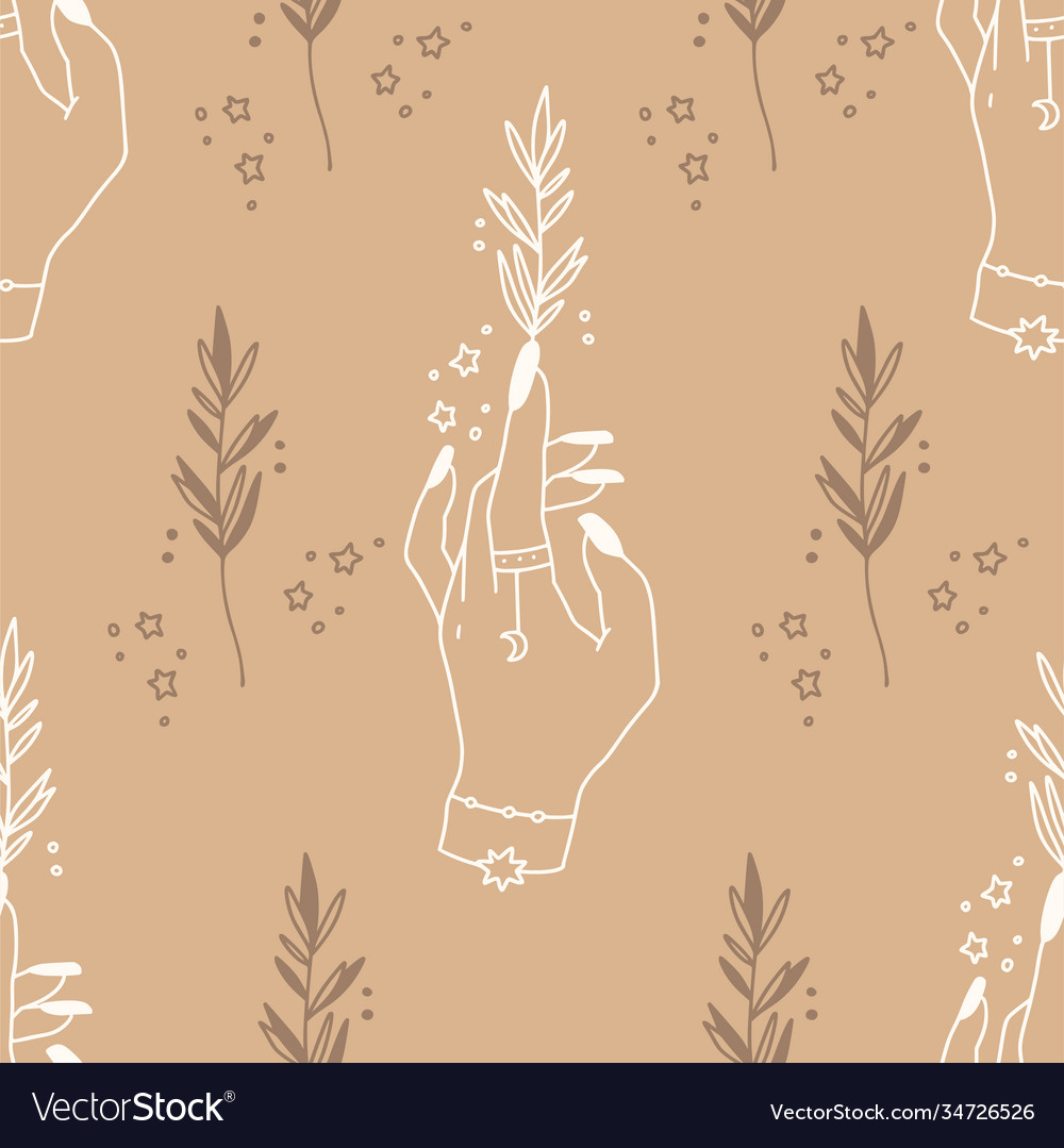 Celestial seamless pattern vector image Celestial seamless pattern
