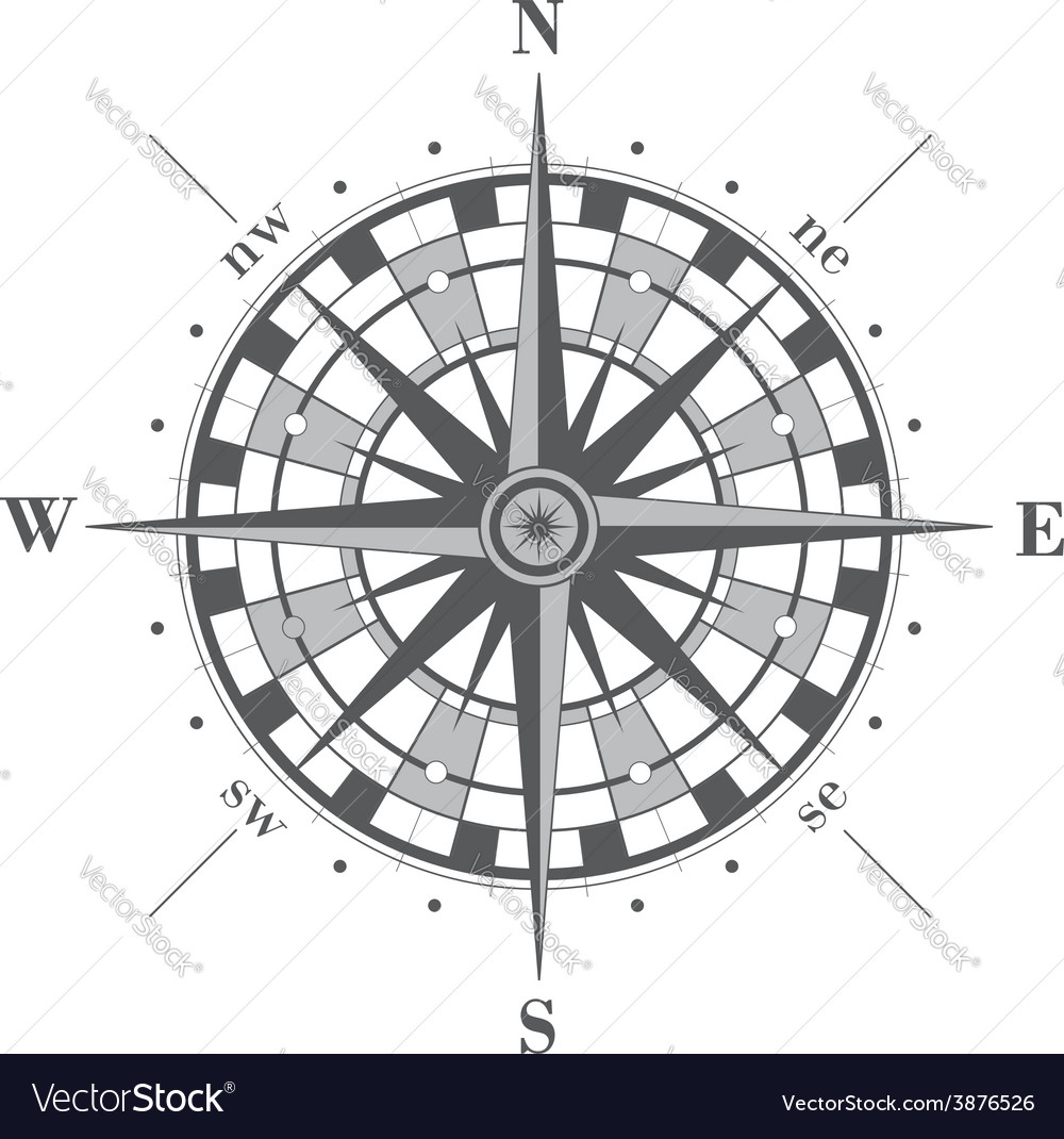 Compass rose isolated on white