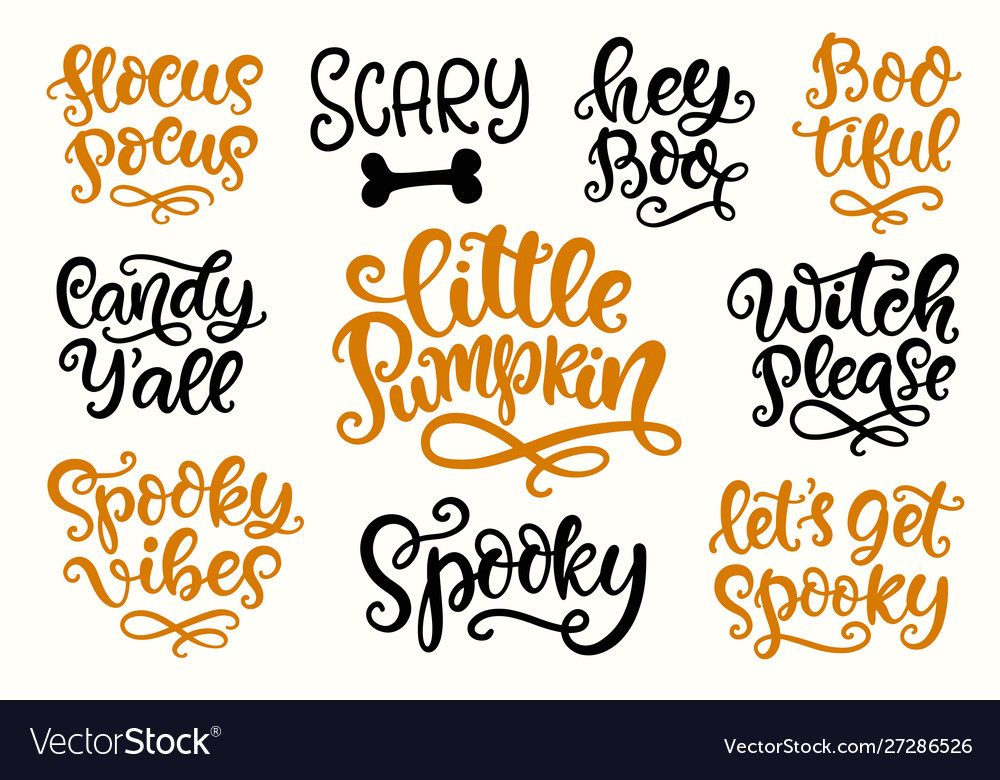 Halloween party lettering set