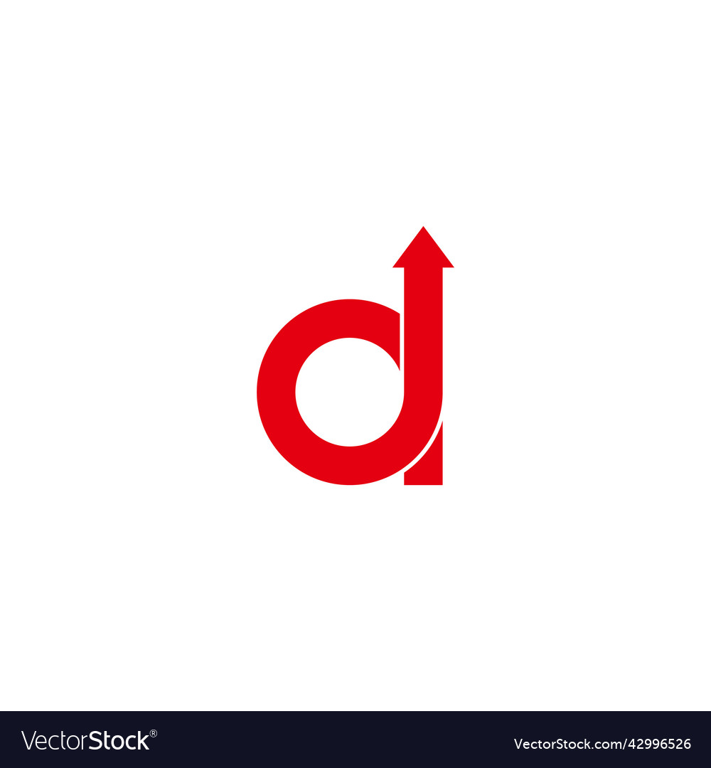 Letter d overlapping loop arrow up logo