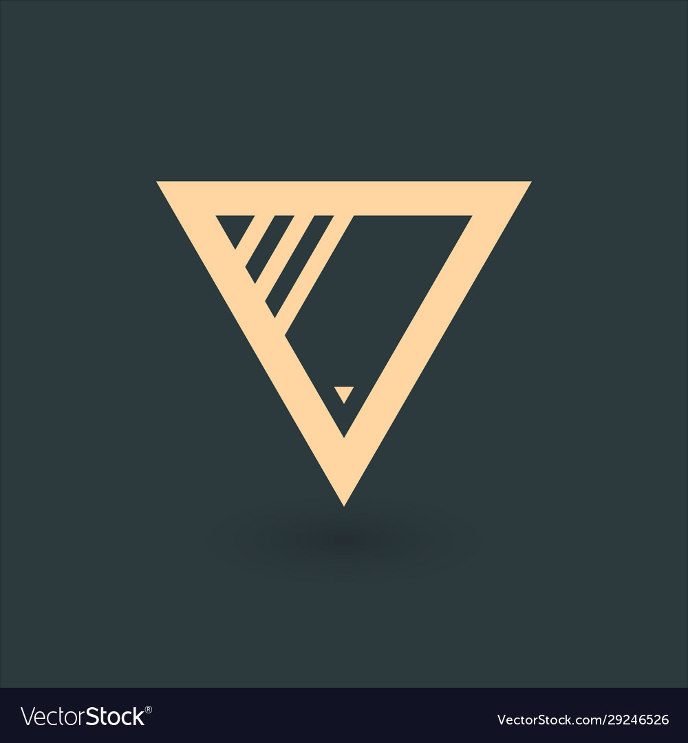 Letter v or delta pyramid geometric triangle Vector Image