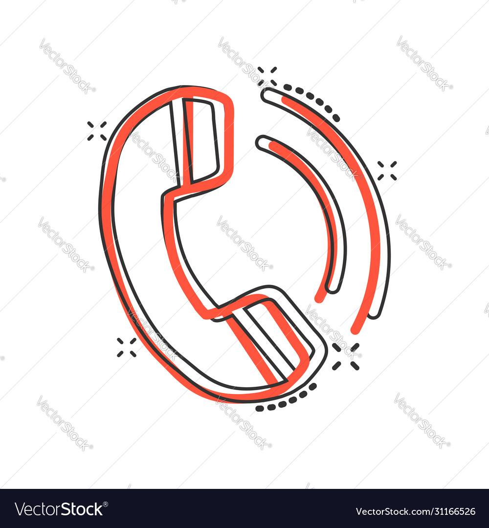 Phone icon in comic style telephone call cartoon Vector Image