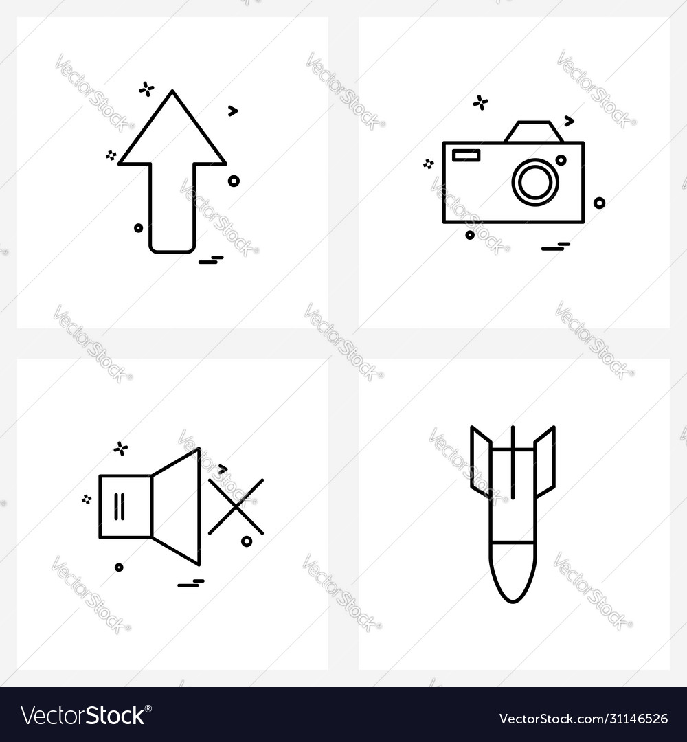 Set 4 simple line icons for web and print