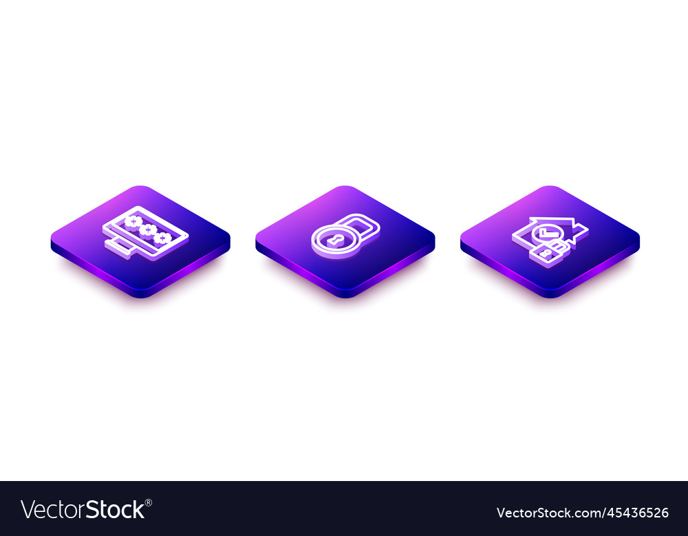 Set isometric line monitor with password lock