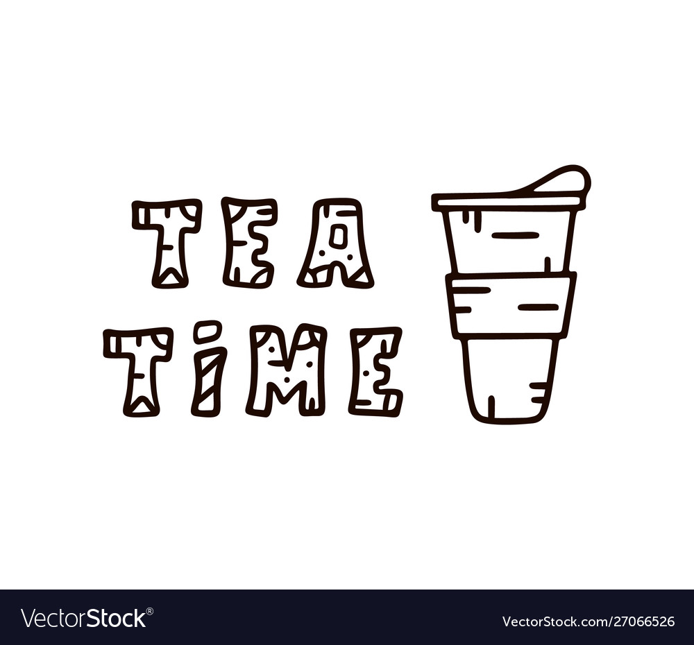 Tea time doodle hand drawn