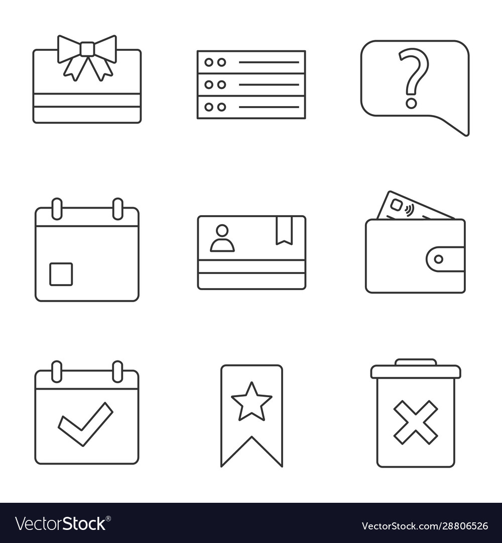 Uiux linear icons set vector image Uiux linear icons set