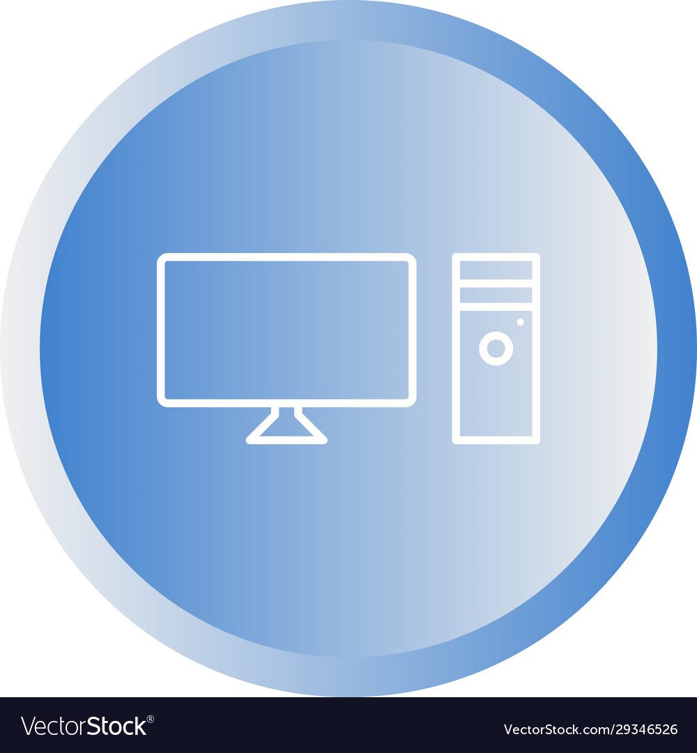 Unique computer line icon