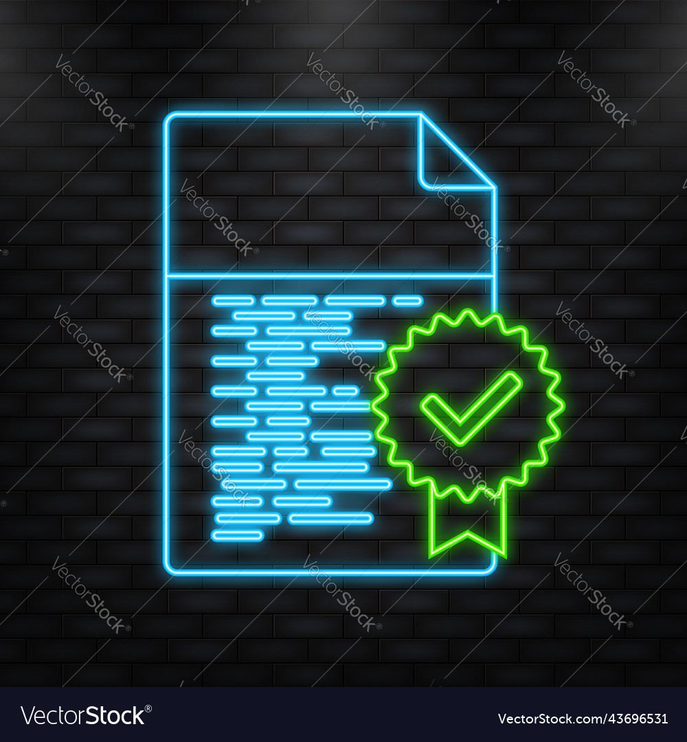 Approved document with checklist vector image Approved document with checklist