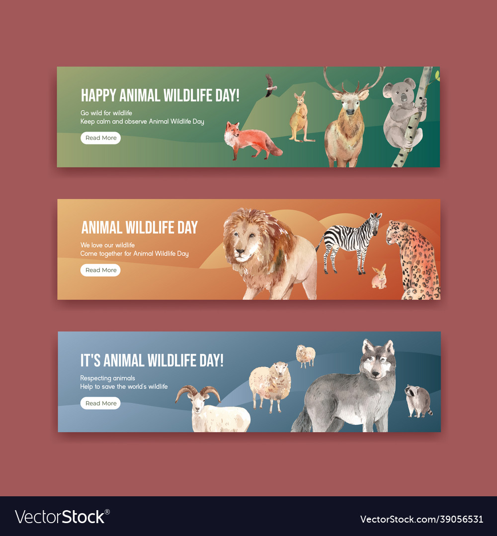 Banner template with world animal day Royalty Free Vector Banner template with world animal day Royalty Free Vector